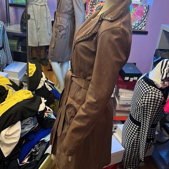 Viktor&Rolf leather belted trench coat IT40 fully lined - Picture 9 of 17